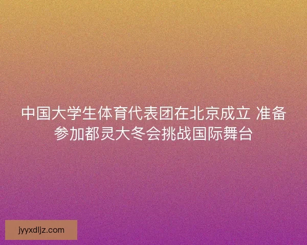 中国大学生体育代表团在北京成立 准备参加都灵大冬会挑战国际舞台