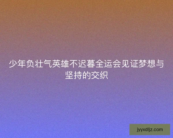 少年负壮气英雄不迟暮全运会见证梦想与坚持的交织