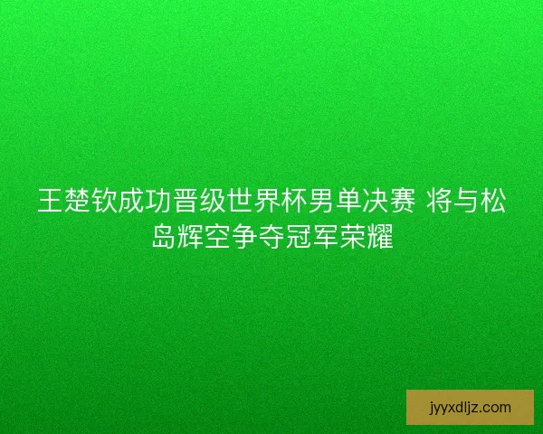 王楚钦成功晋级世界杯男单决赛 将与松岛辉空争夺冠军荣耀 王楚钦成功晋级世界杯男单决赛 将与松岛辉空争夺冠军荣耀